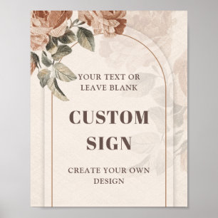 Trendy gebrande sinaasappel salie boho boog Custom Poster