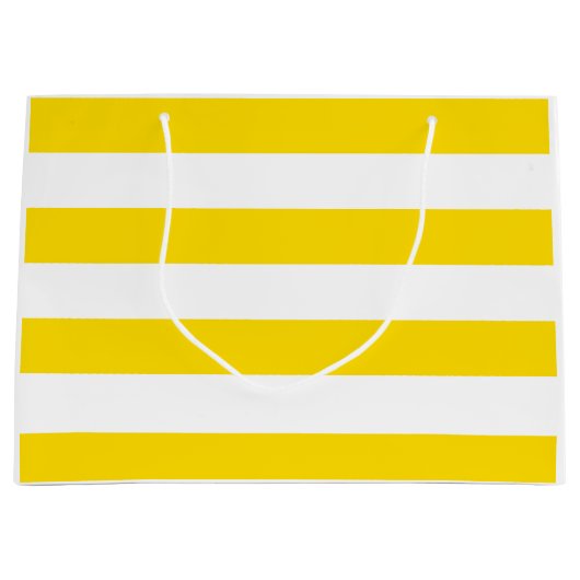 Trendy geel witte strepen Moderne Sjabloon Groot Cadeauzakje (Voorkant)