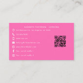 Trendy Geïllustreerde Heet-Roze Professionele Visitekaartje (Achterkant)