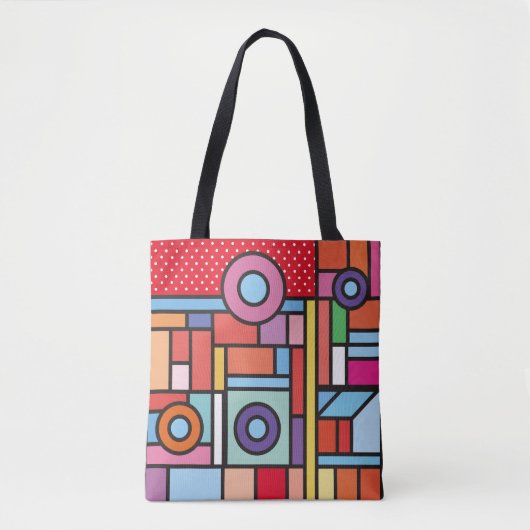 Trendy geometric elements memphis design. Retro Draagtas (Voorkant)