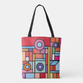 Trendy geometric elements memphis design. Retro Draagtas (Achterkant)