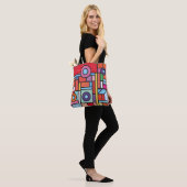 Trendy geometric elements memphis design. Retro Draagtas (Op model)