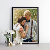 Trendy Geometric Lijst en Monogram Poster