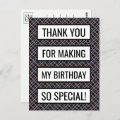 Trendy Geometric Pattern, Birthday Dank je Briefkaart (Voorkant / Achterkant)