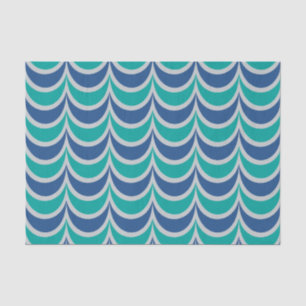 Trendy Geometric Pattern Blue Green Wavy Stripes Tissuepapier
