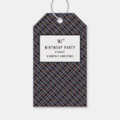 Trendy Geometric Pattern, Modern Birthday Party Cadeaulabel (Voorkant)