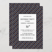 Trendy Geometric Pattern, Modern Birthday Party Kaart (Voorkant / Achterkant)