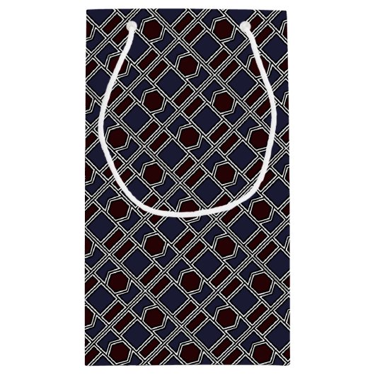 Trendy Geometric Pattern, Modern Birthday Party Klein Cadeauzakje (Achterkant)