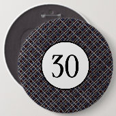 Trendy Geometric Pattern, Modern Birthday Party Ronde Button 6,0 Cm (Voorkant /achterkant)