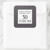 Trendy Geometric Pattern, Modern Birthday Party Vierkante Sticker (Tas)