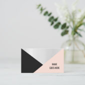 Trendy Geometric Silver Visitekaartje (Staand voorkant)