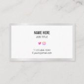 Trendy Geometric Silver Visitekaartje (Achterkant)