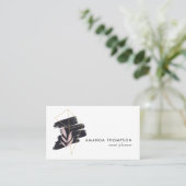 Trendy geometrische penseelstreken collage visitekaartje (Staand voorkant)