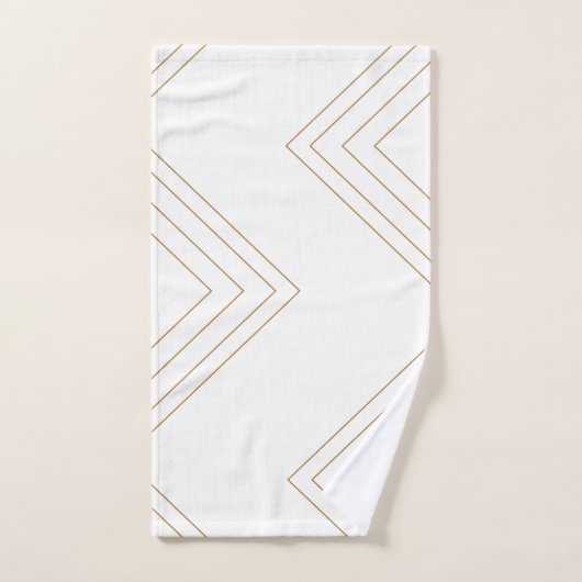 Trendy geometrische witte en gouden pijlen bad handdoek (Handdoek)