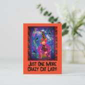 Trendy Gepersonaliseerd Crazy Cat Lady Witch Hallo Briefkaart (Staand voorkant)