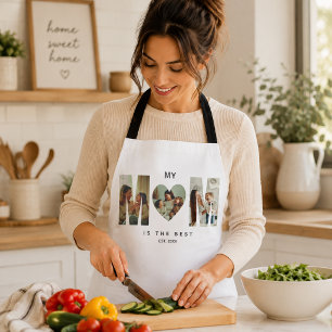 Trendy Gepersonaliseerd Foto MOM Hart Schort