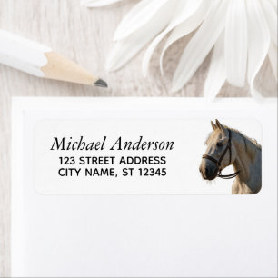 Trendy gepersonaliseerd paardenretouradres etiket