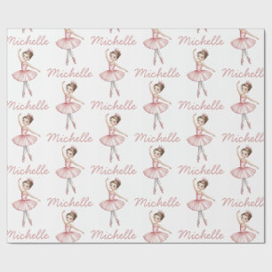 Trendy gepersonaliseerde ballet ballerina danser cadeaupapier