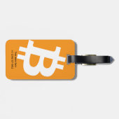 Trendy gepersonaliseerde Bitcoin Oranje Logo Bagagelabel (Achterkant horizontaal)