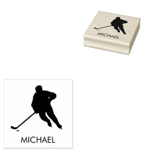 Trendy gepersonaliseerde hockey speler naam 	rubberstempel