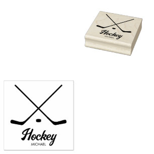 Trendy gepersonaliseerde hockey speler naam 	rubberstempel
