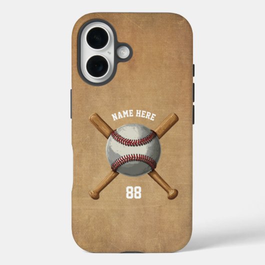 Trendy Gepersonaliseerde Honkbal Naam en Nummer Case-Mate iPhone Case (Achterkant)