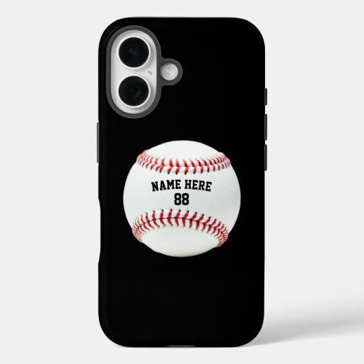 Trendy Gepersonaliseerde Honkbal Naam en Nummer Case-Mate iPhone Case (Achterkant)
