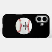 Trendy Gepersonaliseerde Honkbal Naam en Nummer Case-Mate iPhone Case (Achterkant (horizontaal))