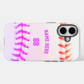 Trendy gepersonaliseerde honkbal naam en nummer gi Case-Mate iPhone case (Achterkant (horizontaal))
