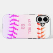 Trendy gepersonaliseerde honkbal naam en nummer gi Case-Mate iPhone case (Achterkant (horizontaal))