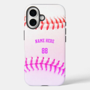 Trendy gepersonaliseerde honkbalnaam en -nummer me iPhone 16 hoesje