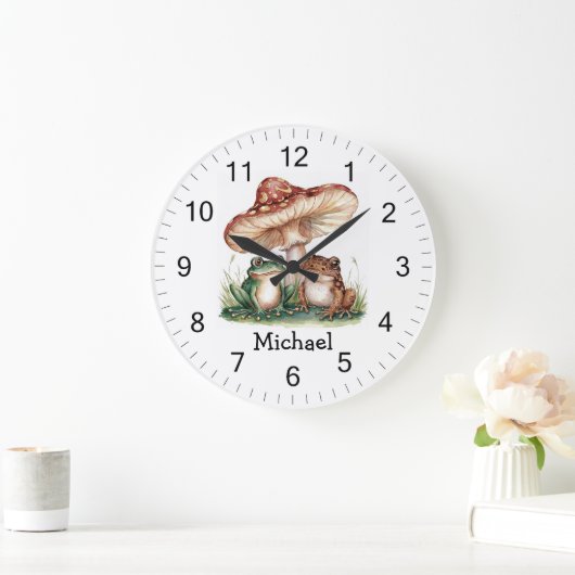 Trendy gepersonaliseerde Schattigee Happy Frog en Grote Klok (Huis)