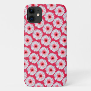 Trendy Gerbera Daisy Pattern on Pink iPhone 11 Hoesje