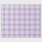 Trendy geruite patroon van paars roze blauw cadeaupapier (Vlak)