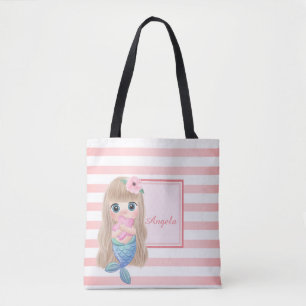Trendy gestreept, baby zeemeermin draagtas