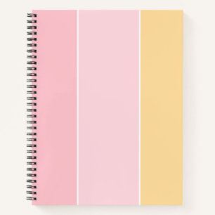 Trendy gestreepte pastelkleuren roze vanille geel notitieboek