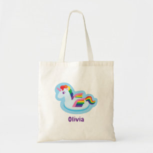 Trendy gevleugelde eenhoorn regenboog zwembad drij tote bag