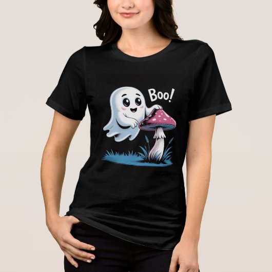 Trendy Ghost T-Shirt – Grappig Halloween Graphic T (Voorkant)