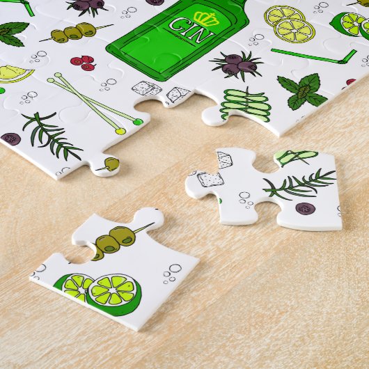 Trendy Gin Drinker Cocktail Glasses and Juniper Legpuzzel (Zijkant)