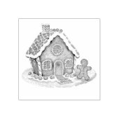 Trendy Gingerbread Man House Kerstmis Rubberstempel (Afrduk)
