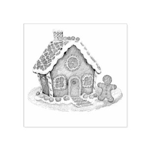 Trendy Gingerbread Man House Kerstmis Rubberstempel