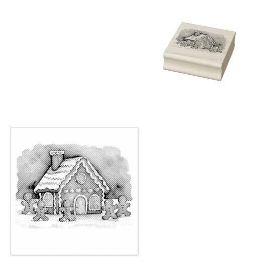 Trendy Gingerbread Man House Kerstmis Rubberstempel (Gestempeld)