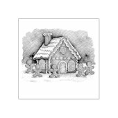 Trendy Gingerbread Man House Kerstmis Rubberstempel (Afrduk)