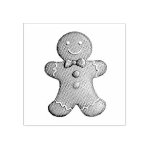 Trendy Gingerbread Man Kerstmis Rubberstempel