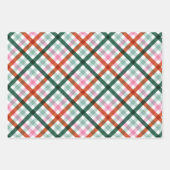 Trendy Gingham kerstcadeauverpakking in moderne kl Inpakpapier Vel (Voorkant 2)