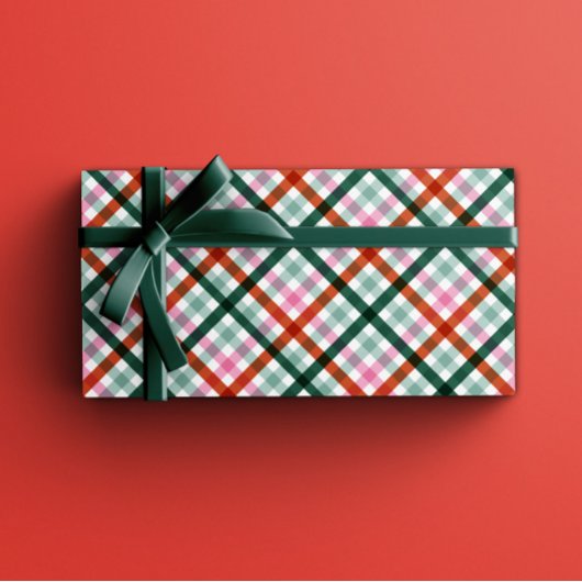 Trendy Gingham kerstcadeauverpakking in moderne kl Inpakpapier Vel