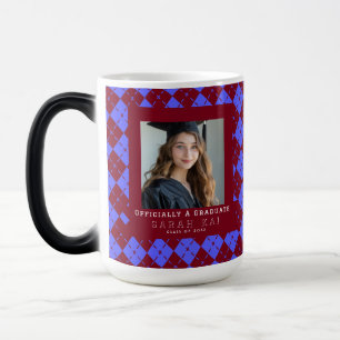 Trendy Gingham Patroon Kleinzoon Afstuderen Magische Mok