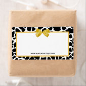 Trendy Giraffe Print Yellow Bow Mode Boutique Etiket (Insitu)