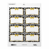Trendy Giraffe Print Yellow Bow Mode Boutique Etiket (Full Sheet)