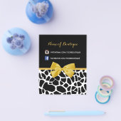 Trendy Giraffe Print Yellow Bow Mode Boutique Flyer (Enkel)